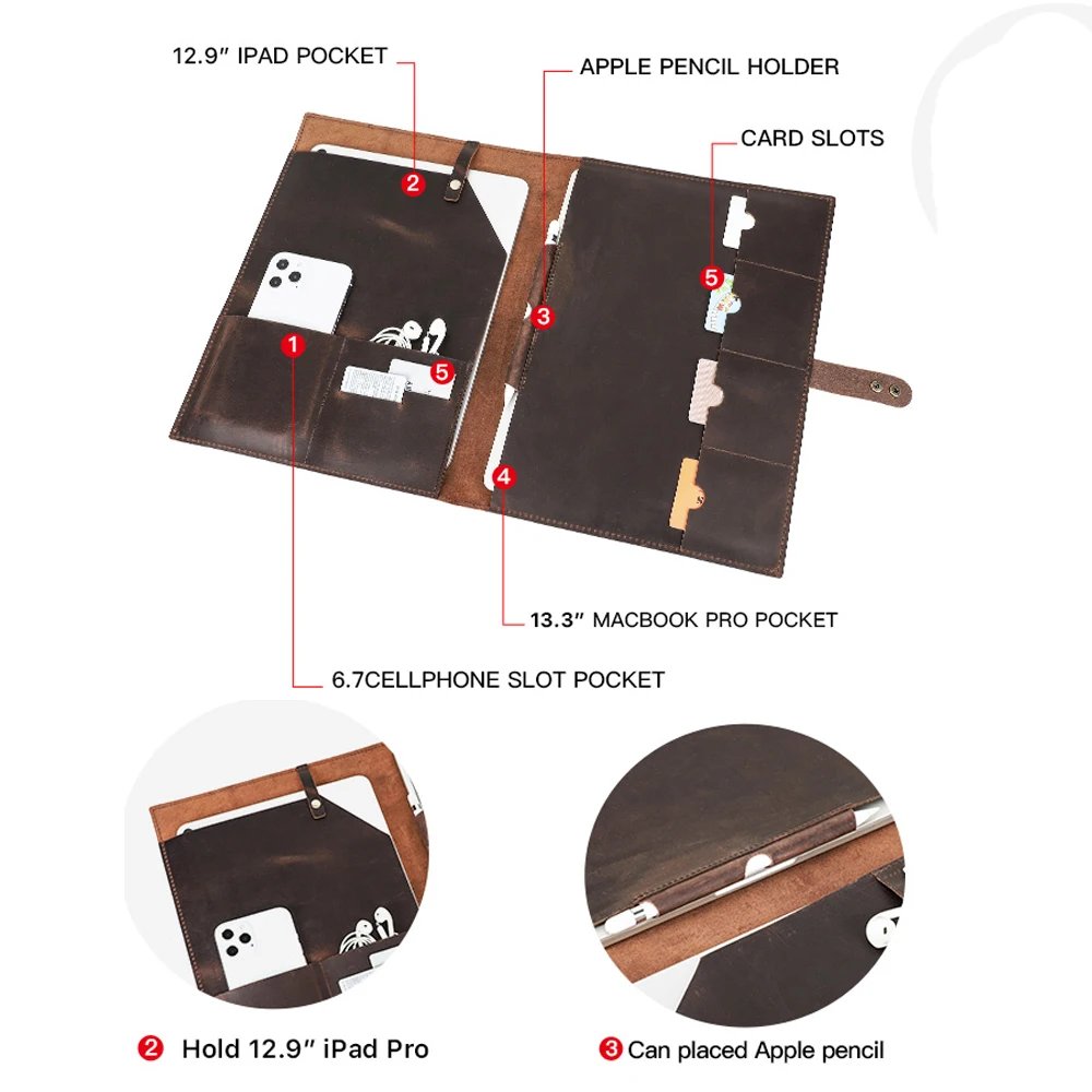 Genuine Leather Solid iPad Case