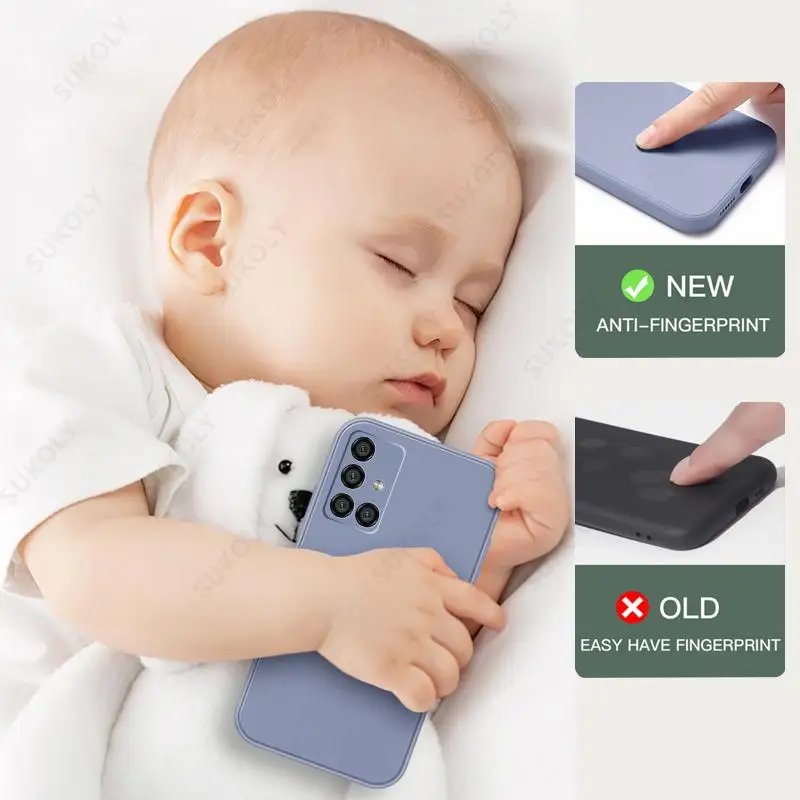 Square Liquid Silicone Case For Samsung Galaxy S24 Ultra S23 S22 Ultra A52 A54 A53 A51 A50 S23 S21 FE Camera Protect Soft Cover