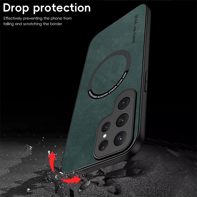 Luxury Leather Magnetic Case for Samsung Galaxy S20 S21 S24 S23 S22 Ultra FE Note10 Note20 Plus Magsafe Wireless Charge Cover