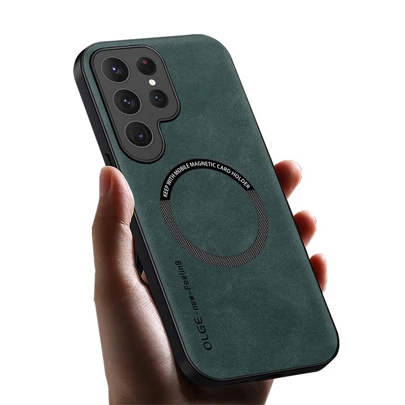 Luxury Leather Magnetic Case for Samsung Galaxy S20 S21 S24 S23 S22 Ultra FE Note10 Note20 Plus Magsafe Wireless Charge Cover