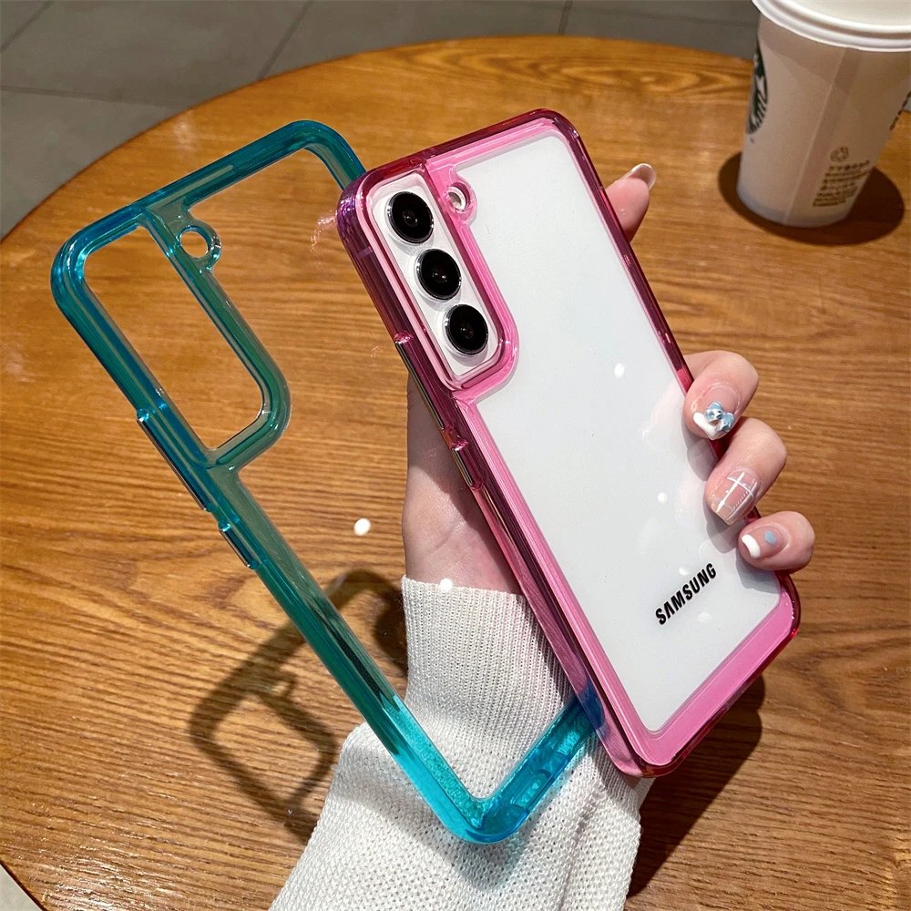 Luxury Transparent Shockproof Case for Samsung S24 S23 S22 S21 FE Plus Ultra 5G A12 A32 A52 A72 4G A33 A53 A73 A13 Crystal Cover