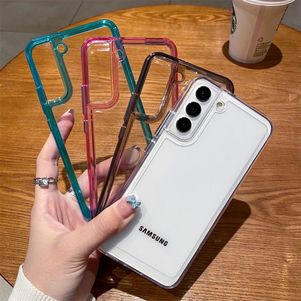 Luxury Transparent Shockproof Case for Samsung S24 S23 S22 S21 FE Plus Ultra 5G A12 A32 A52 A72 4G A33 A53 A73 A13 Crystal Cover