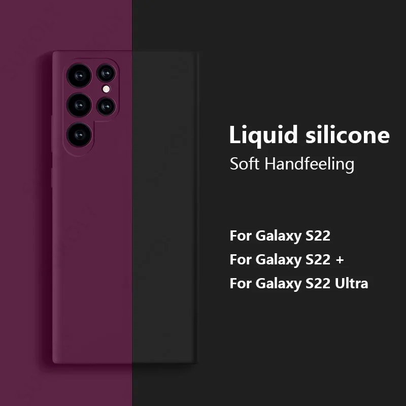 Case For Samsung Galaxy S24 S23 S22 Ultra S21 FE S21 Plus A55 A53 A52S A54 Shockproof Square Liquid Silicone Phone Cover Coque