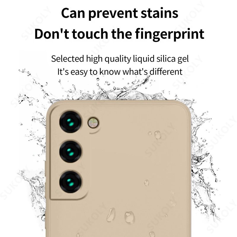 Case For Samsung Galaxy S24 S23 S22 Ultra S21 FE S21 Plus A55 A53 A52S A54 Shockproof Square Liquid Silicone Phone Cover Coque