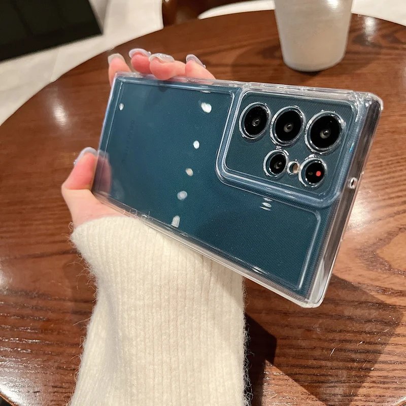 Transparent Case For Samsung Galaxy S22 S23 S21 Ultra S20 FE Plus A55 A51 A71 A72 A32 A33 A73 A52 A54 A53 5G S24 Silicone Cover