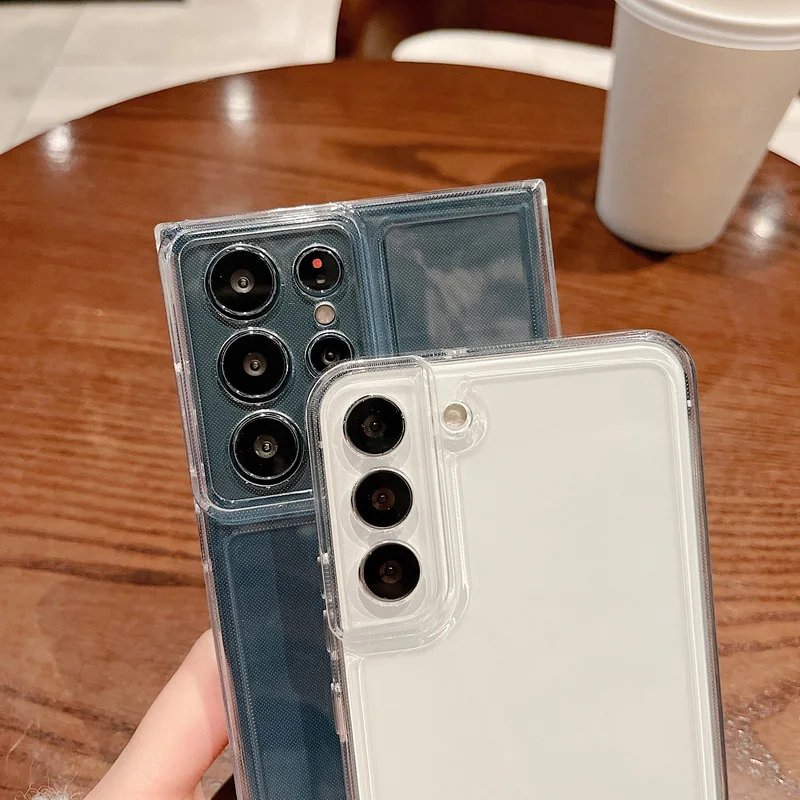 Transparent Case For Samsung Galaxy S22 S23 S21 Ultra S20 FE Plus A55 A51 A71 A72 A32 A33 A73 A52 A54 A53 5G S24 Silicone Cover