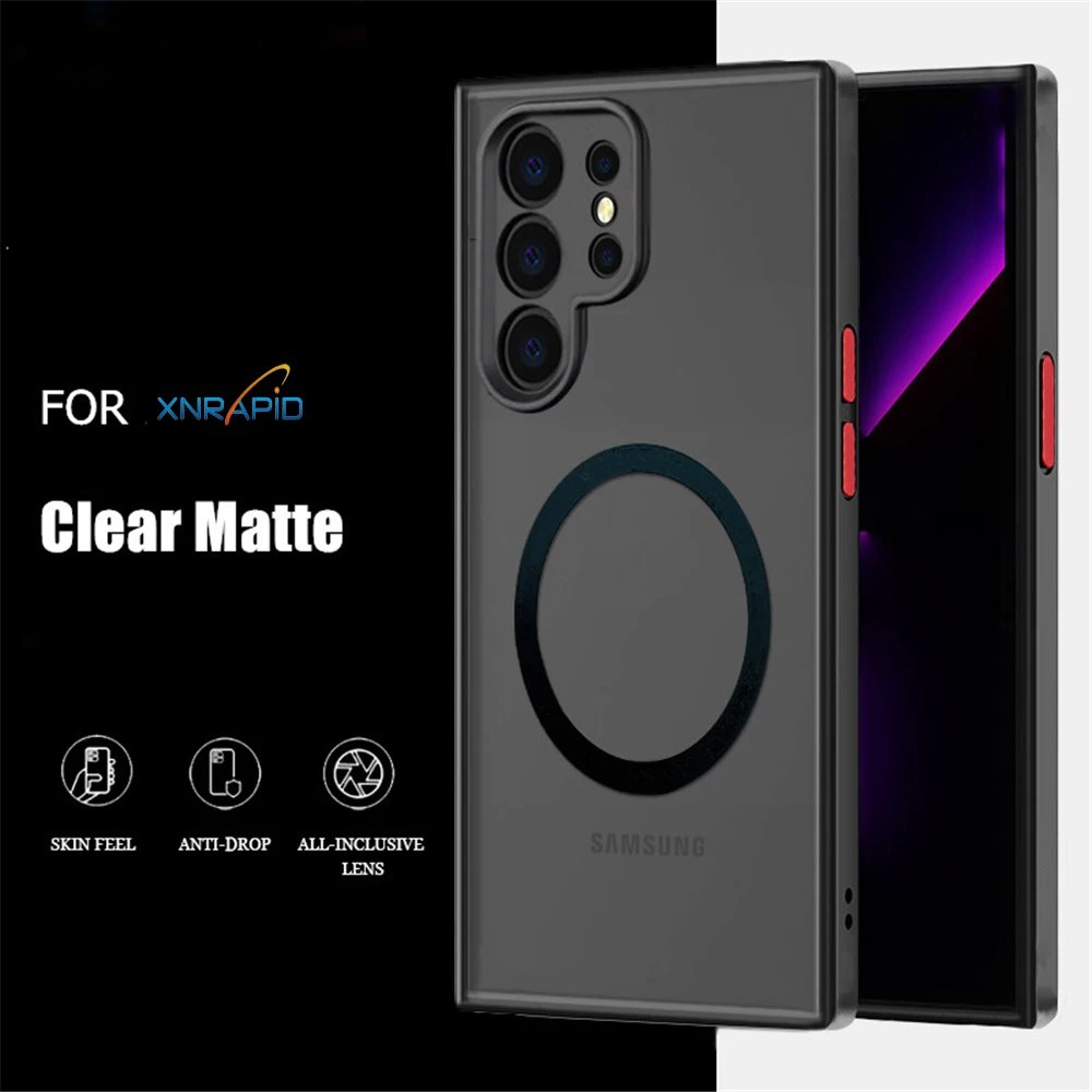 Magsafe Shockproof Cases For Samsung Galaxy A14 5G A52 A52s A32 A34 A54 S24 4G S22 Ultra S23 Plus S21 FE Magnetic Charging Cover