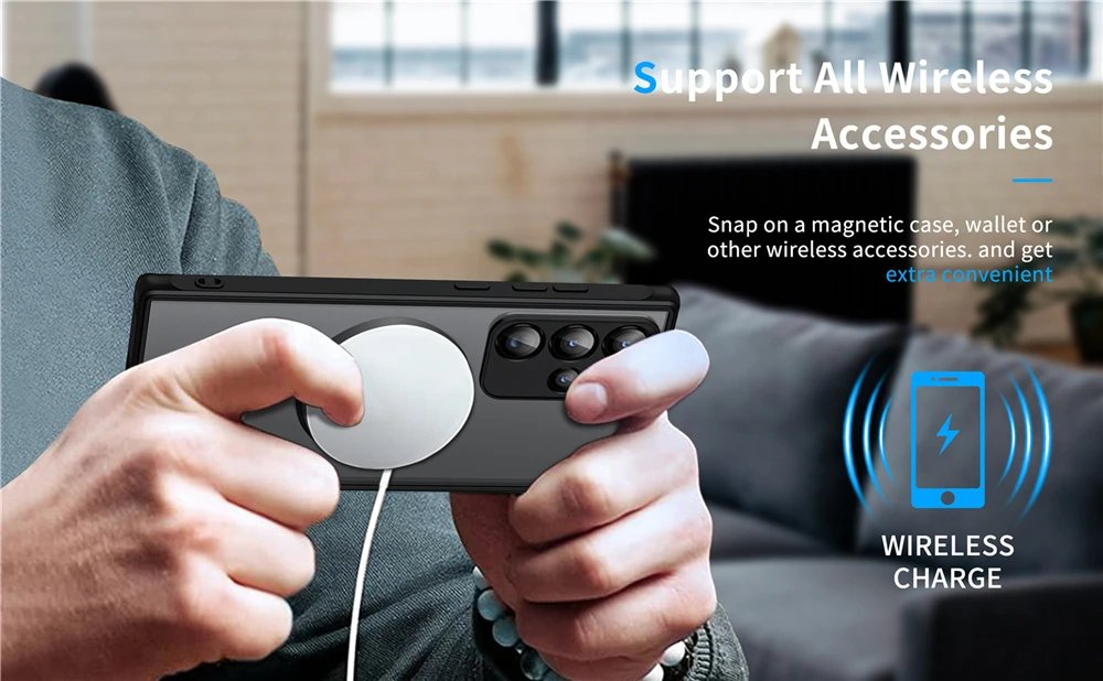 Magsafe Shockproof Cases For Samsung Galaxy A14 5G A52 A52s A32 A34 A54 S24 4G S22 Ultra S23 Plus S21 FE Magnetic Charging Cover