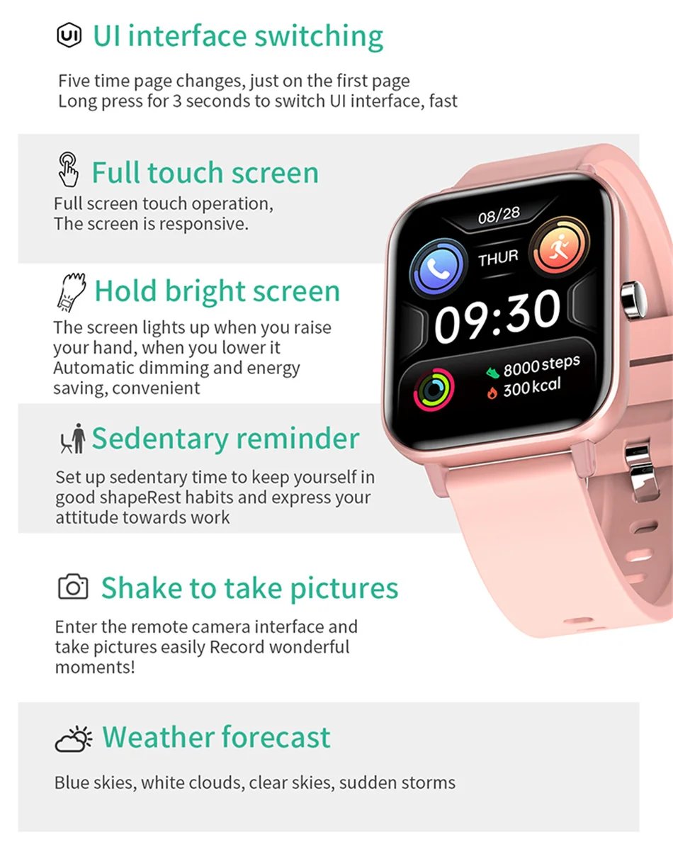 2023 New GT20 Bluetooth Call Men's Smart Watch Man 1.69 inch Full Touch Screen Fashion Watch Blood Pressure Sport Smartwatch Men