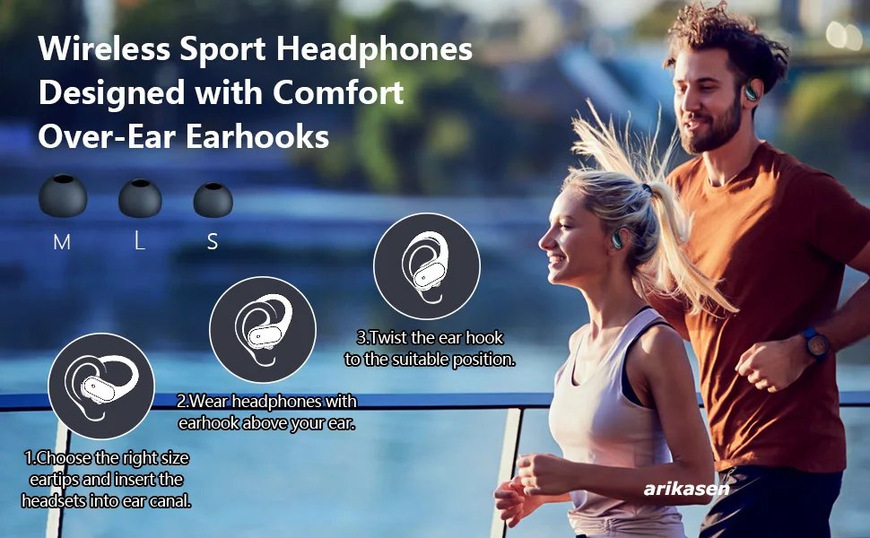 Wireless Earbuds Sport Bluetooth 5.3 Headphones with Noise Cancelling Mic 75H HiFi Stereo Over Ear Bud LED Display USB-C IPX6 Wireless Earbuds Sport Bluetooth 5.3 Headphones with Noise Cancelling Mic 75H HiFi Stereo Over Ear Bud LED Display USB-C IPX6