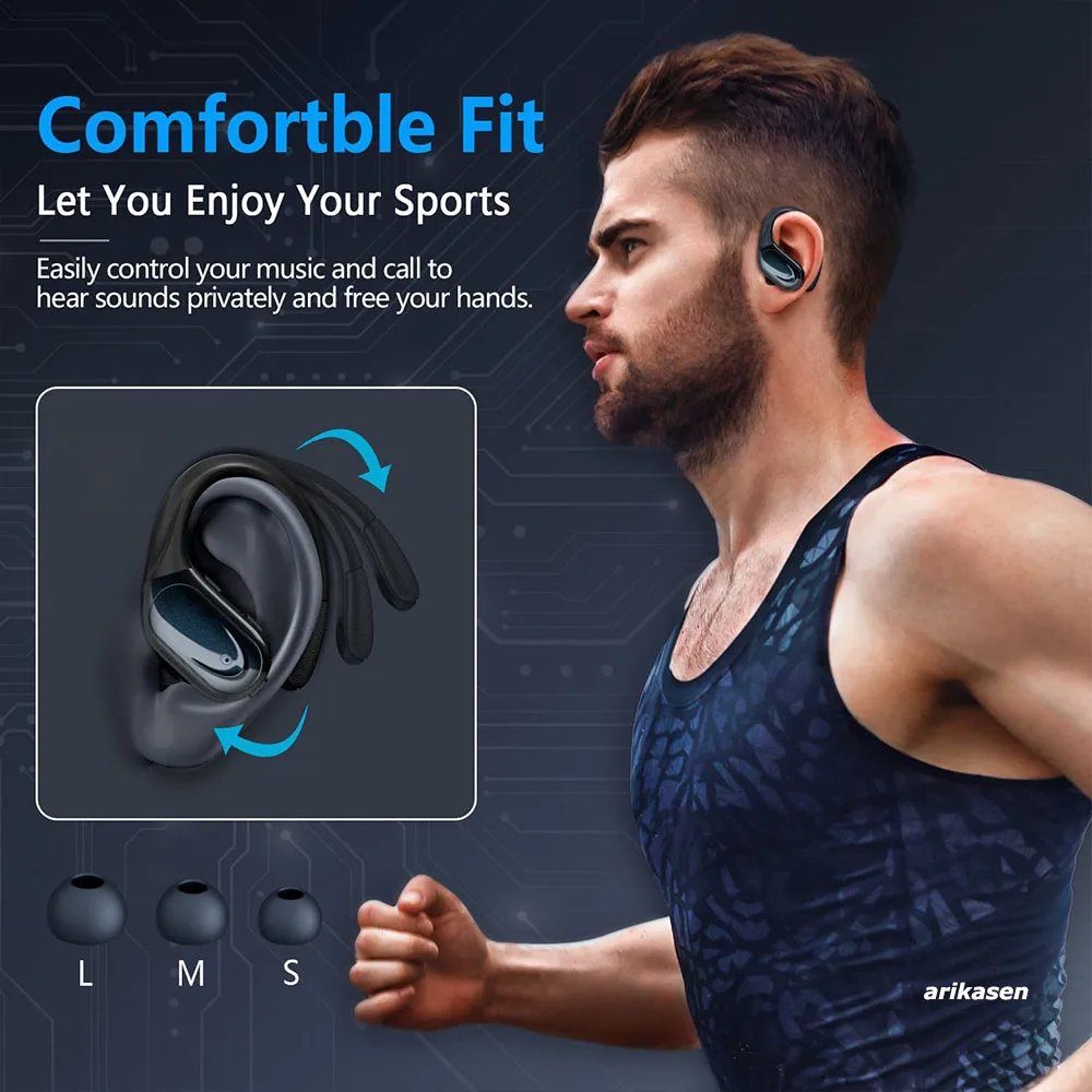 Wireless Earbuds Sport Bluetooth 5.3 Headphones with Noise Cancelling Mic 75H HiFi Stereo Over Ear Bud LED Display USB-C IPX6 Wireless Earbuds Sport Bluetooth 5.3 Headphones with Noise Cancelling Mic 75H HiFi Stereo Over Ear Bud LED Display USB-C IPX6