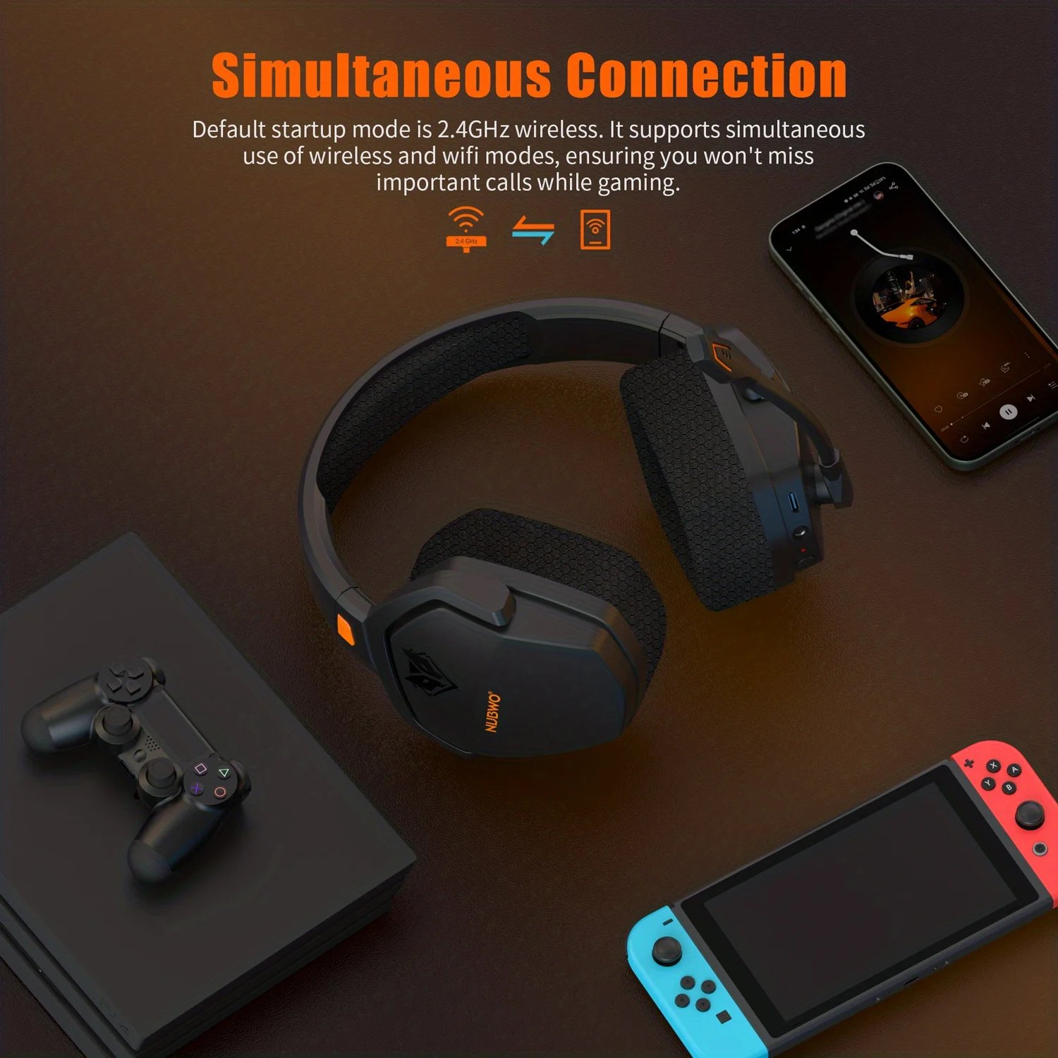 NUBWO G06 Gaming Headset for PS5, PS4, XBOX,PC, Mac, 2.4GHz Ultra-Low Latency Noise Cancelling Bluetooth Headphones With Mic NUBWO G06 Gaming Headset for PS5, PS4, XBOX,PC, Mac, 2.4GHz Ultra-Low Latency Noise Cancelling Bluetooth Headphones With Mic