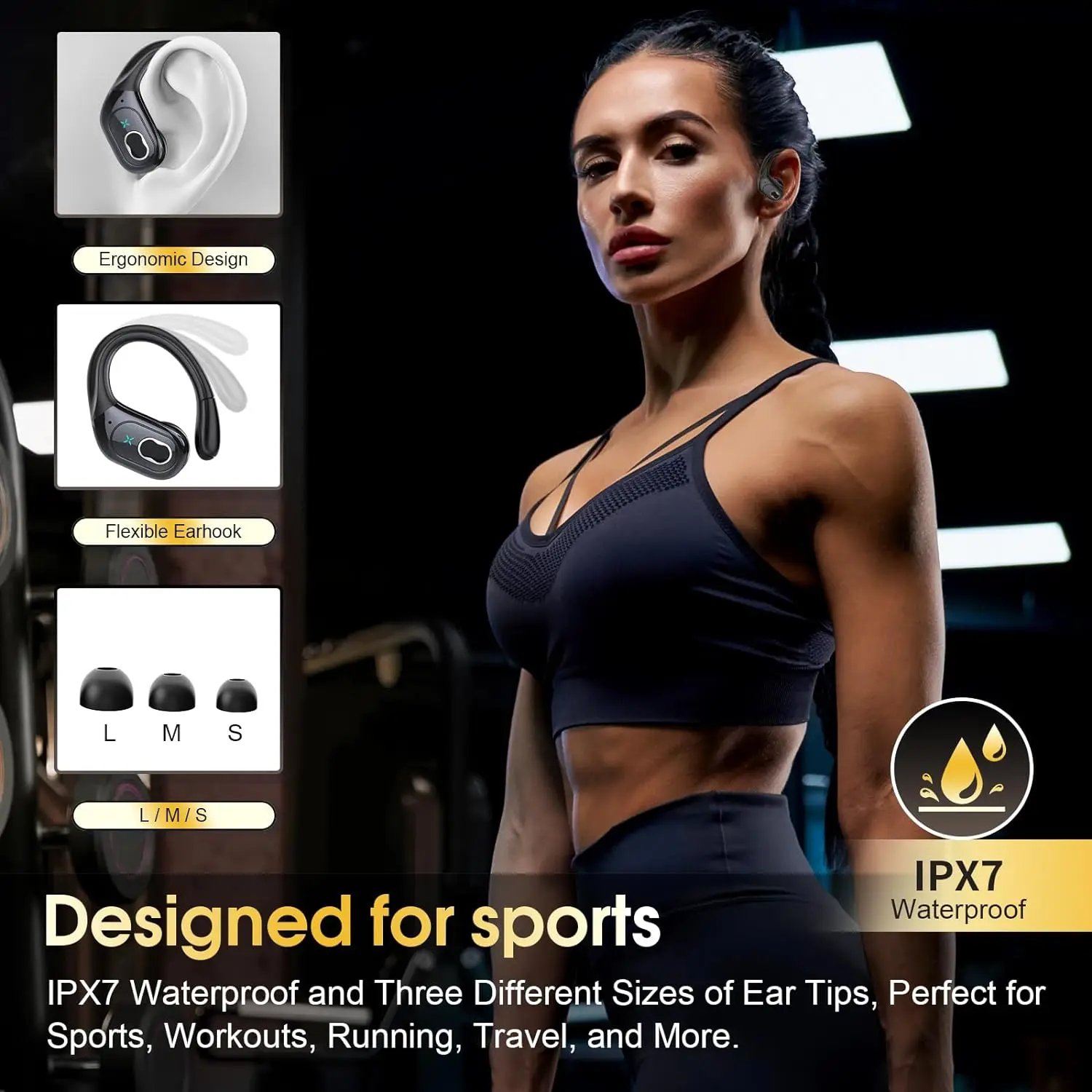 Bluetooth 5.3 Headphones 2024 Wireless Earbuds 75hrs Sport Bluetooth Earphone with Noise Cancelling Mic IPX7 Waterproof Headsets Bluetooth 5.3 Headphones 2024 Wireless Earbuds 75hrs Sport Bluetooth Earphone with Noise Cancelling Mic IPX7 Waterproof Headsets