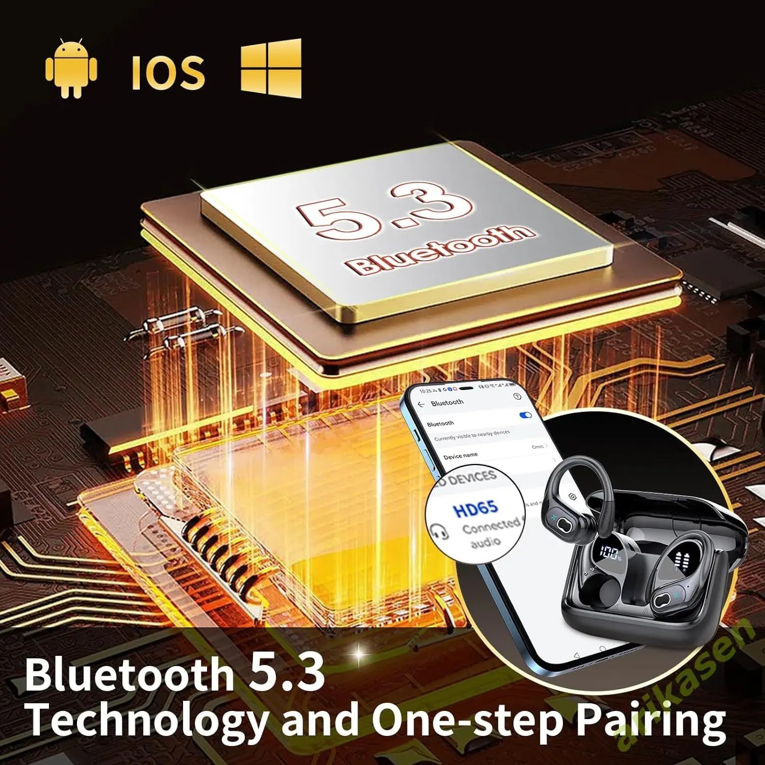 Bluetooth 5.3 Headphones 2024 Wireless Earbuds 75hrs Sport Bluetooth Earphone with Noise Cancelling Mic IPX7 Waterproof Headsets Bluetooth 5.3 Headphones 2024 Wireless Earbuds 75hrs Sport Bluetooth Earphone with Noise Cancelling Mic IPX7 Waterproof Headsets