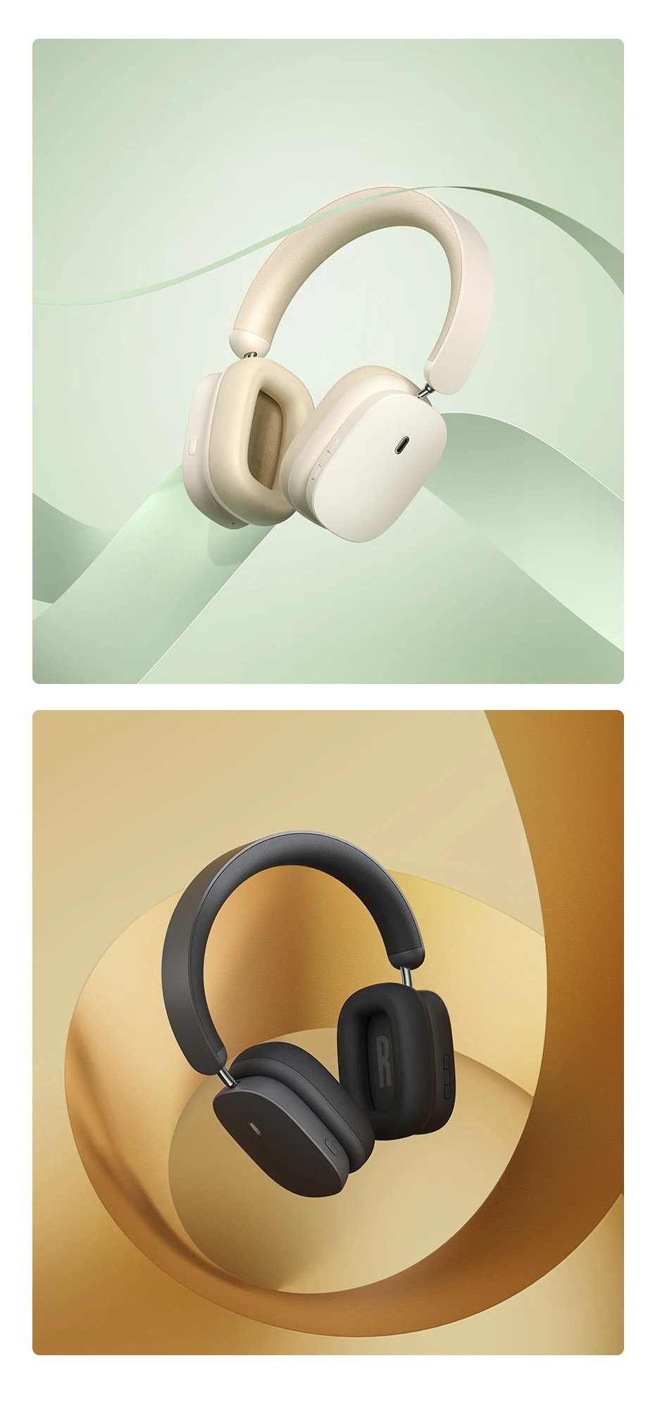 Baseus H1 ANC Bluetooth 5.2 Headsets Wireless Headphones, 40db Active Noise Cancellation, 70h Battery Life, 40mm Driver Unit