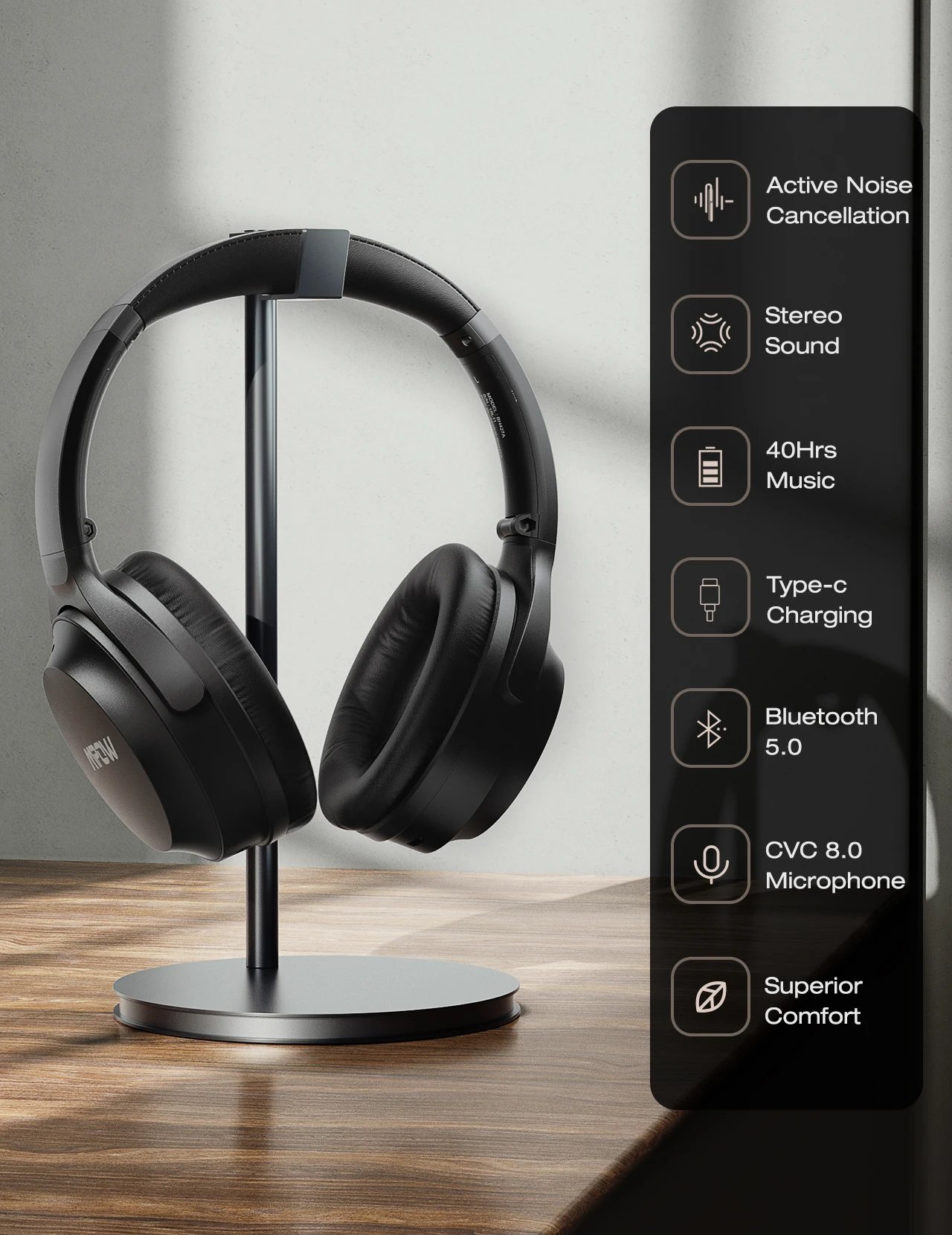 Mpow H12 IPO Active Noise Cancelling Headphones 40h Playtime CVC 8.0 Mic Bluetooth 5.0 Wireless Headset For iPhone Huawei Xiaomi Mpow H12 IPO Active Noise Cancelling Headphones 40h Playtime CVC 8.0 Mic Bluetooth 5.0 Wireless Headset For iPhone Huawei Xiaomi