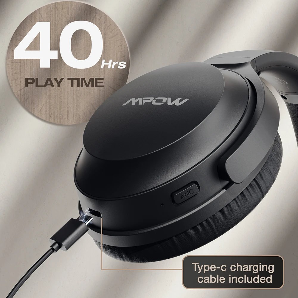 Mpow H12 IPO Active Noise Cancelling Headphones 40h Playtime CVC 8.0 Mic Bluetooth 5.0 Wireless Headset For iPhone Huawei Xiaomi Mpow H12 IPO Active Noise Cancelling Headphones 40h Playtime CVC 8.0 Mic Bluetooth 5.0 Wireless Headset For iPhone Huawei Xiaomi