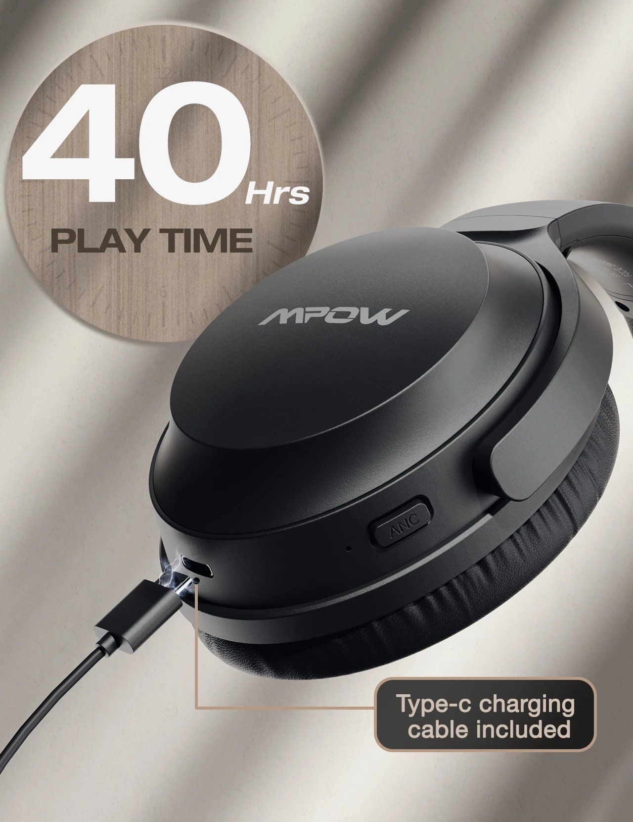 Mpow H12 IPO Active Noise Cancelling Headphones 40h Playtime CVC 8.0 Mic Bluetooth 5.0 Wireless Headset For iPhone Huawei Xiaomi Mpow H12 IPO Active Noise Cancelling Headphones 40h Playtime CVC 8.0 Mic Bluetooth 5.0 Wireless Headset For iPhone Huawei Xiaomi