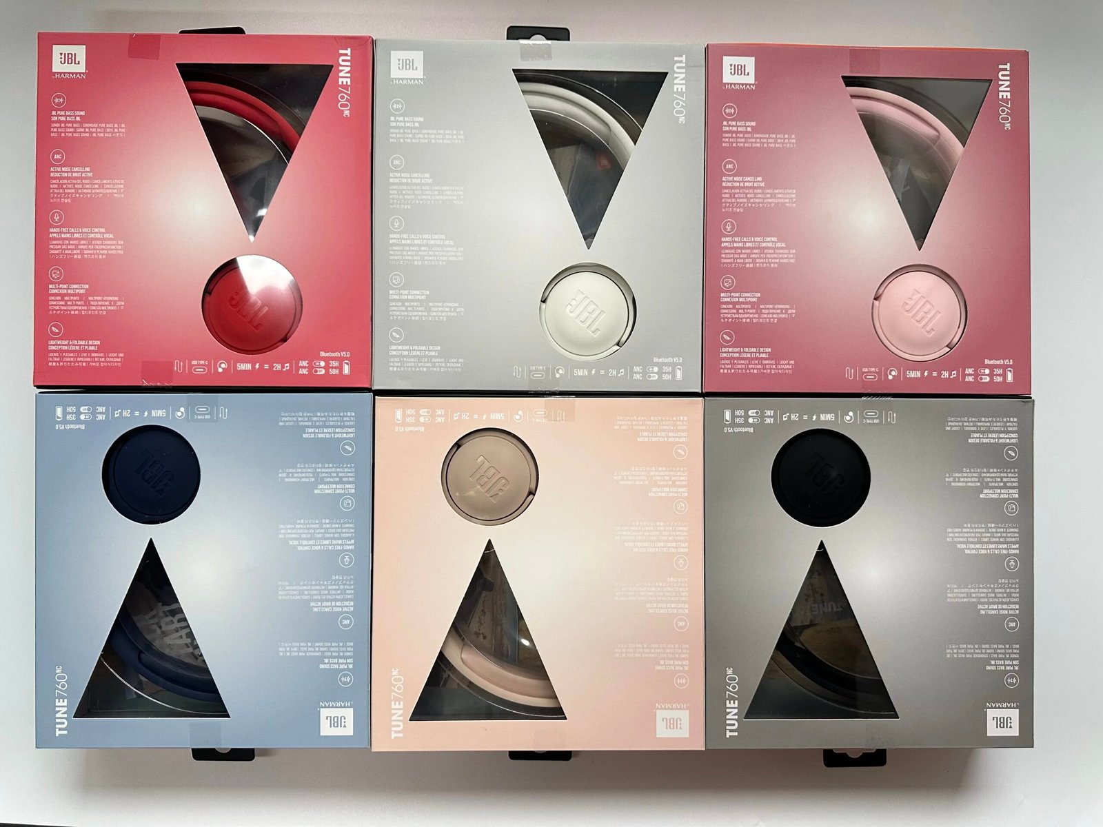 Original JBL Tune 760NC Over-Ear Wireless Headphone Active Noise Cancellation Headset Gaming Sports Earphone With Mic JBL T760NC