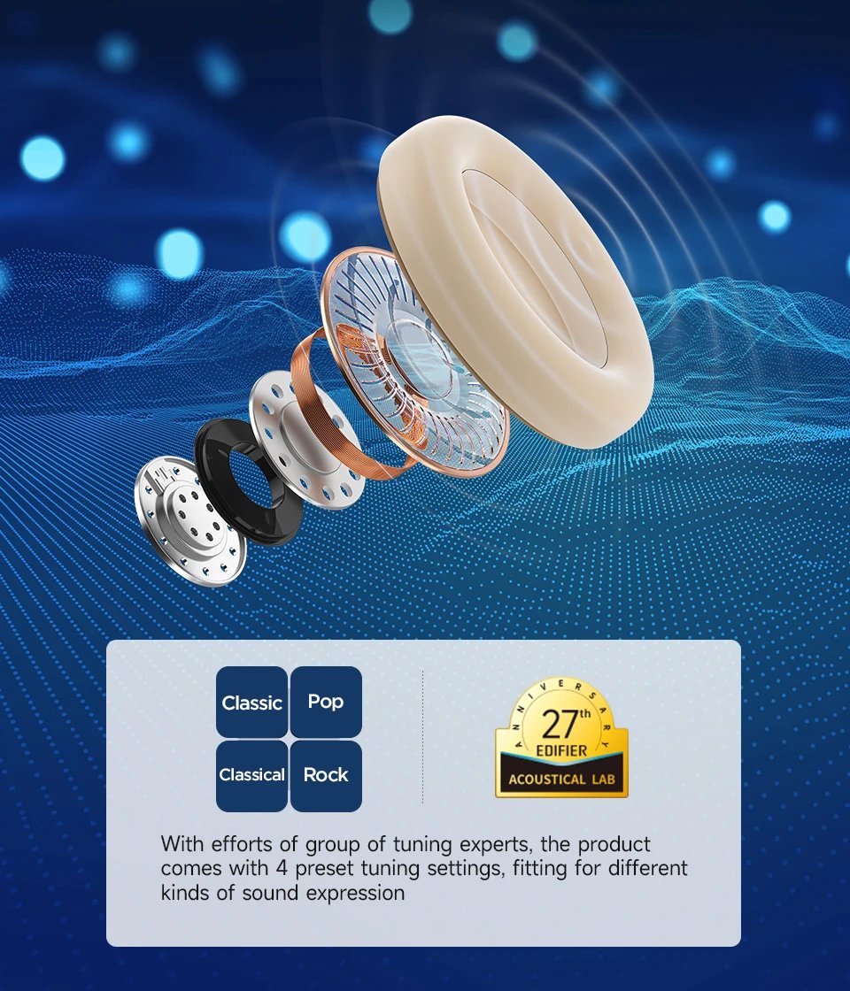 Edifier WH700NB Active Noise Cancelling Wireless Headphones Bluetooth 5.3 Multipoint Connection Foldable Earphones 68H Playback Edifier WH700NB Active Noise Cancelling Wireless Headphones Bluetooth 5.3 Multipoint Connection Foldable Earphones 68H Playback