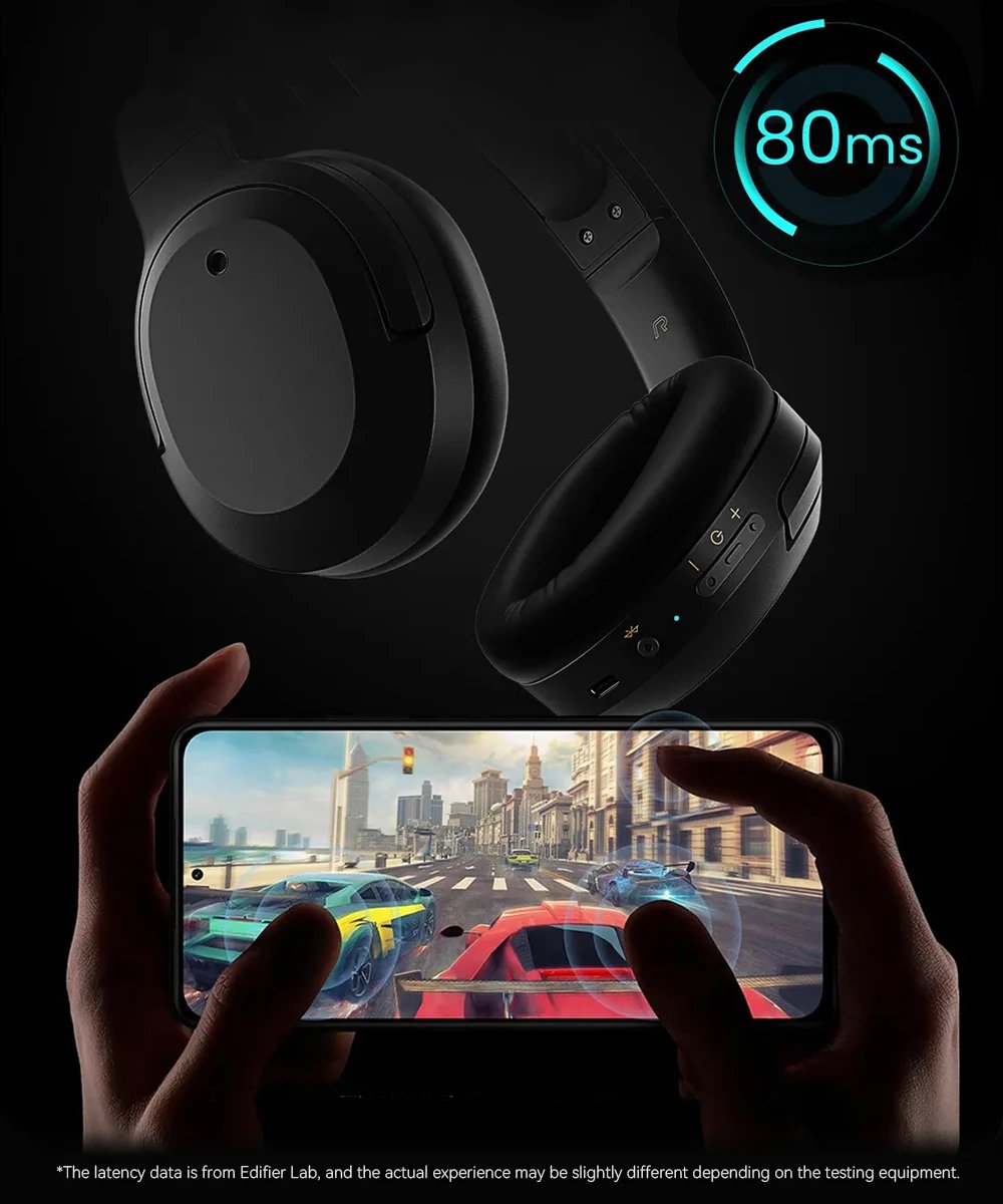 Edifier W820NB Plus Wireless Noise Cancelling Headphones 43dB ANC Hi-Res LDAC Codec 49hrs Playtime Over-Ear Bluetooth Headset Edifier W820NB Plus Wireless Noise Cancelling Headphones 43dB ANC Hi-Res LDAC Codec 49hrs Playtime Over-Ear Bluetooth Headset