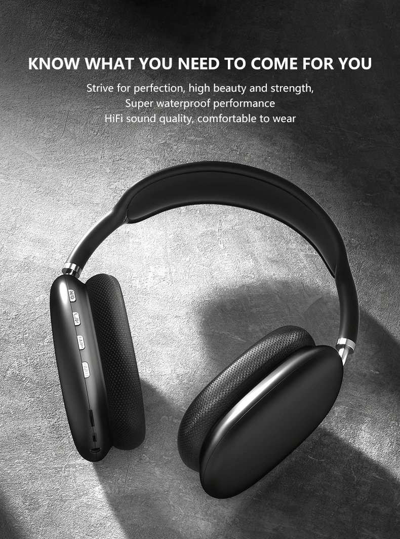 New P9 Pro Max Air Wireless Bluetooth Headphones Noise Cancelling Mic Pods Over Ear Sports Gaming Headset For Apple