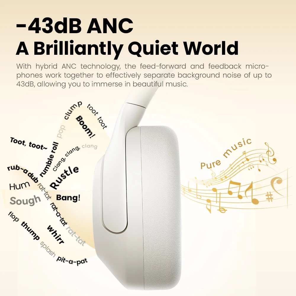 HAYLOU S30 Wireless Bluetooth 5.4 Headphones 43dB Adaptive Noise Cancelling Headsets 40mm Driver 80H Playtime Earphones HAYLOU S30 Wireless Bluetooth 5.4 Headphones 43dB Adaptive Noise Cancelling Headsets 40mm Driver 80H Playtime Earphones