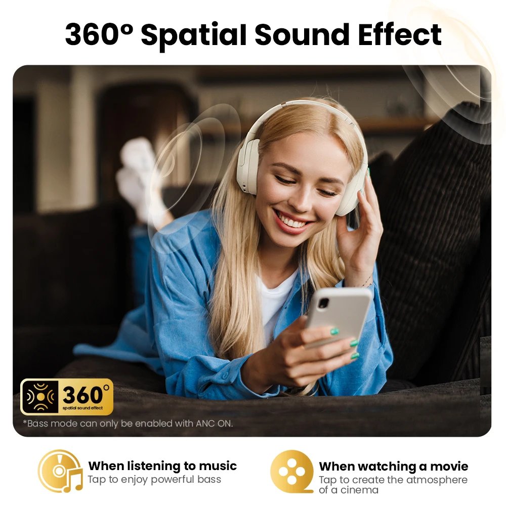 HAYLOU S30 Wireless Bluetooth 5.4 Headphones 43dB Adaptive Noise Cancelling Headsets 40mm Driver 80H Playtime Earphones HAYLOU S30 Wireless Bluetooth 5.4 Headphones 43dB Adaptive Noise Cancelling Headsets 40mm Driver 80H Playtime Earphones