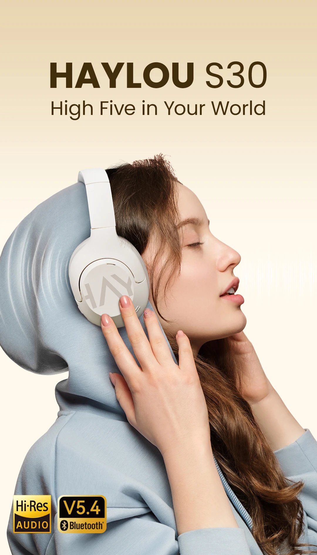 HAYLOU S30 Wireless Bluetooth 5.4 Headphones 43dB Adaptive Noise Cancelling Headsets 40mm Driver 80H Playtime Earphones HAYLOU S30 Wireless Bluetooth 5.4 Headphones 43dB Adaptive Noise Cancelling Headsets 40mm Driver 80H Playtime Earphones