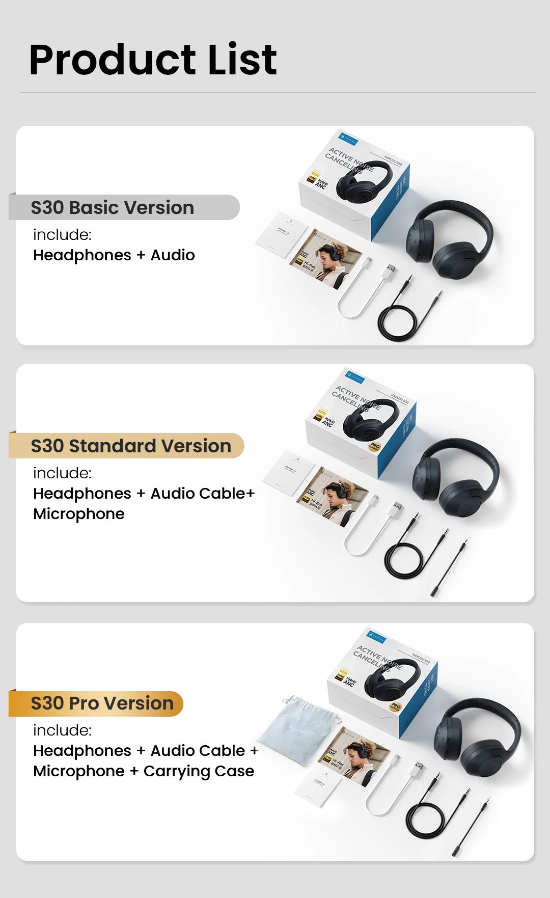 HAYLOU S30 Wireless Bluetooth 5.4 Headphones 43dB Adaptive Noise Cancelling Headsets 40mm Driver 80H Playtime Earphones HAYLOU S30 Wireless Bluetooth 5.4 Headphones 43dB Adaptive Noise Cancelling Headsets 40mm Driver 80H Playtime Earphones