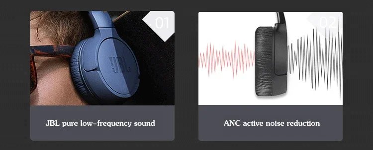 Original JBL TUNE 660BTNC Wireless Bluetooth Headphones T660NC Noise Cancelling Pure Bass headset Gaming Sports headphone Mic