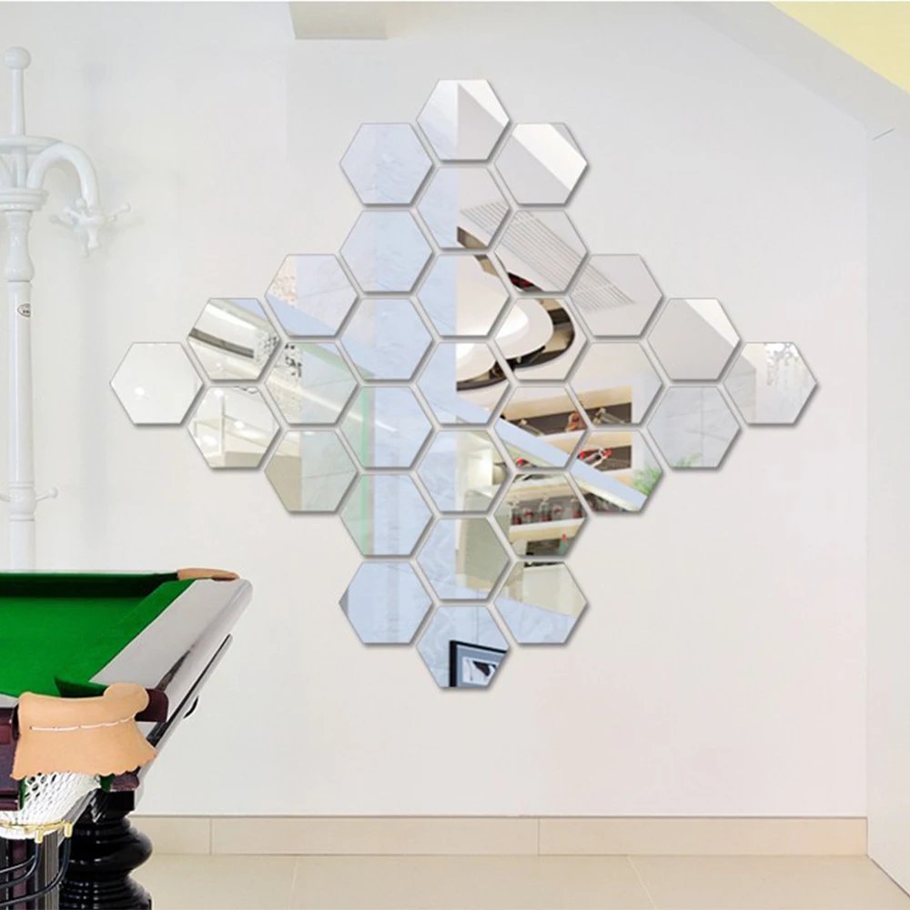 Hexagon 3D Mirror Wall Sticker Multiple Sizes DIY TV Background Living Room Stickers Wall Decor Bedroom Bathroom Home Decoration Hexagon 3D Mirror Wall Sticker Multiple Sizes DIY TV Background Living Room Stickers Wall Decor Bedroom Bathroom Home Decoration