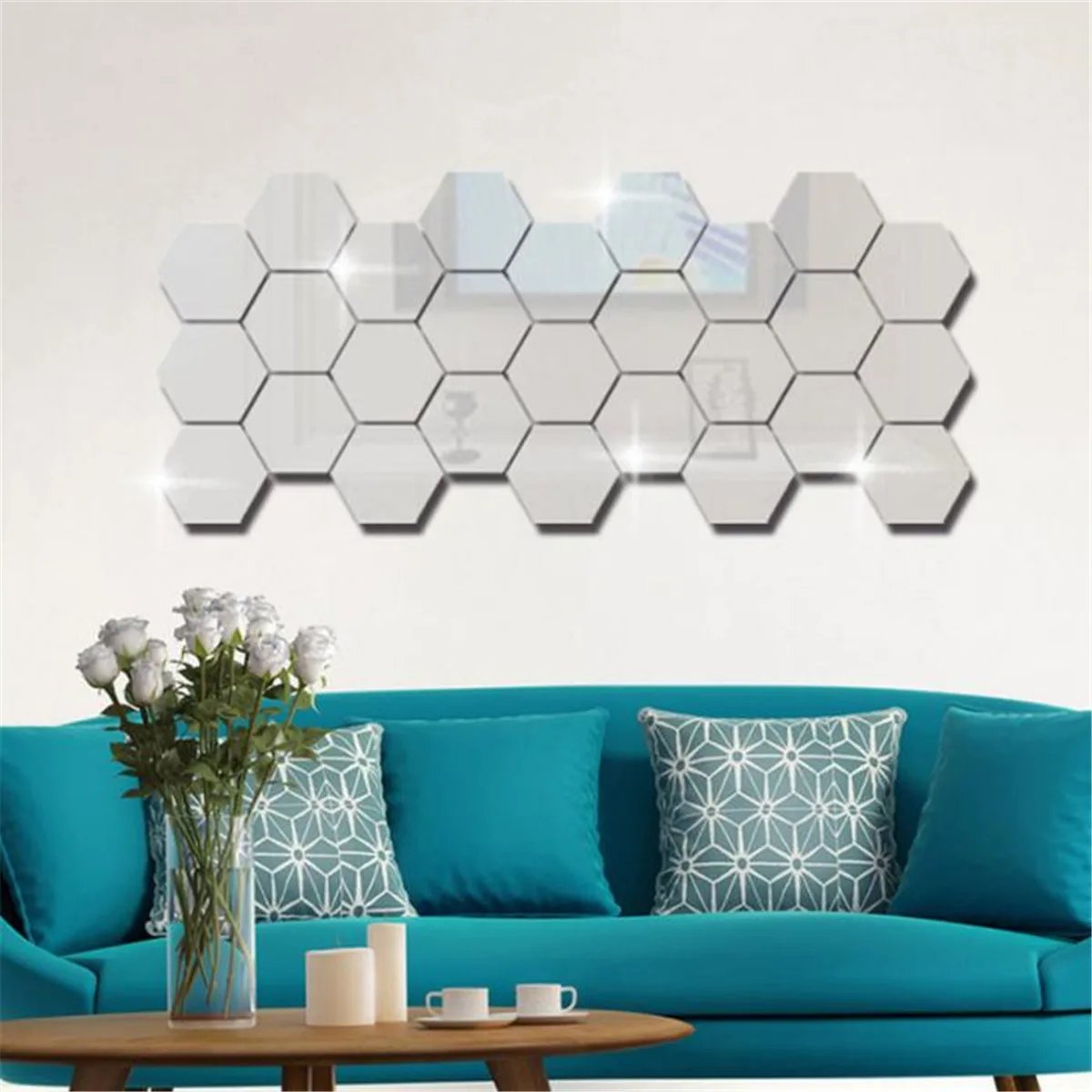 Hexagon 3D Mirror Wall Sticker Multiple Sizes DIY TV Background Living Room Stickers Wall Decor Bedroom Bathroom Home Decoration Hexagon 3D Mirror Wall Sticker Multiple Sizes DIY TV Background Living Room Stickers Wall Decor Bedroom Bathroom Home Decoration