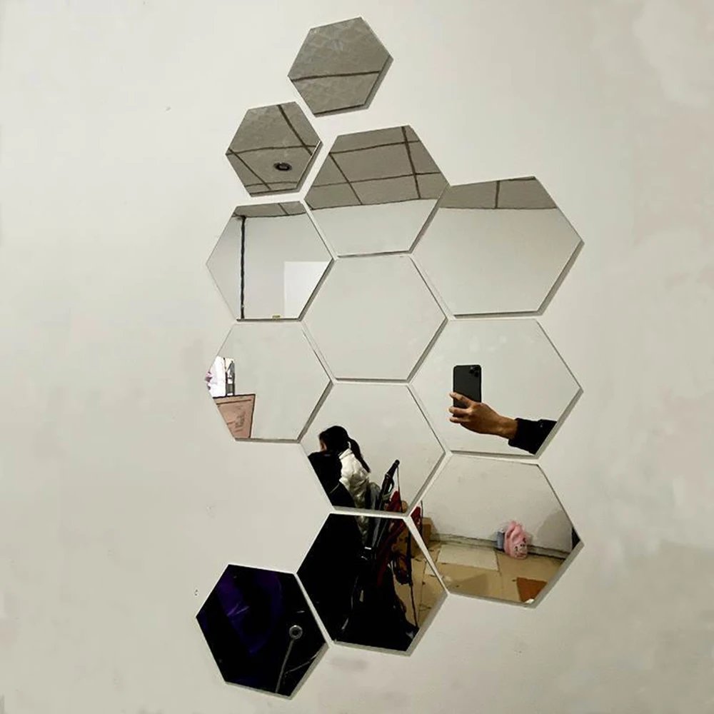 Hexagon 3D Mirror Wall Sticker Multiple Sizes DIY TV Background Living Room Stickers Wall Decor Bedroom Bathroom Home Decoration Hexagon 3D Mirror Wall Sticker Multiple Sizes DIY TV Background Living Room Stickers Wall Decor Bedroom Bathroom Home Decoration