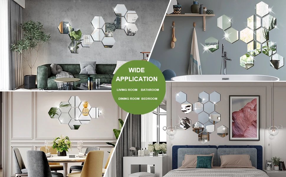 Hexagon 3D Mirror Wall Sticker Multiple Sizes DIY TV Background Living Room Stickers Wall Decor Bedroom Bathroom Home Decoration Hexagon 3D Mirror Wall Sticker Multiple Sizes DIY TV Background Living Room Stickers Wall Decor Bedroom Bathroom Home Decoration