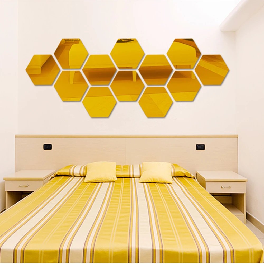 Hexagon 3D Mirror Wall Sticker Multiple Sizes DIY TV Background Living Room Stickers Wall Decor Bedroom Bathroom Home Decoration Hexagon 3D Mirror Wall Sticker Multiple Sizes DIY TV Background Living Room Stickers Wall Decor Bedroom Bathroom Home Decoration
