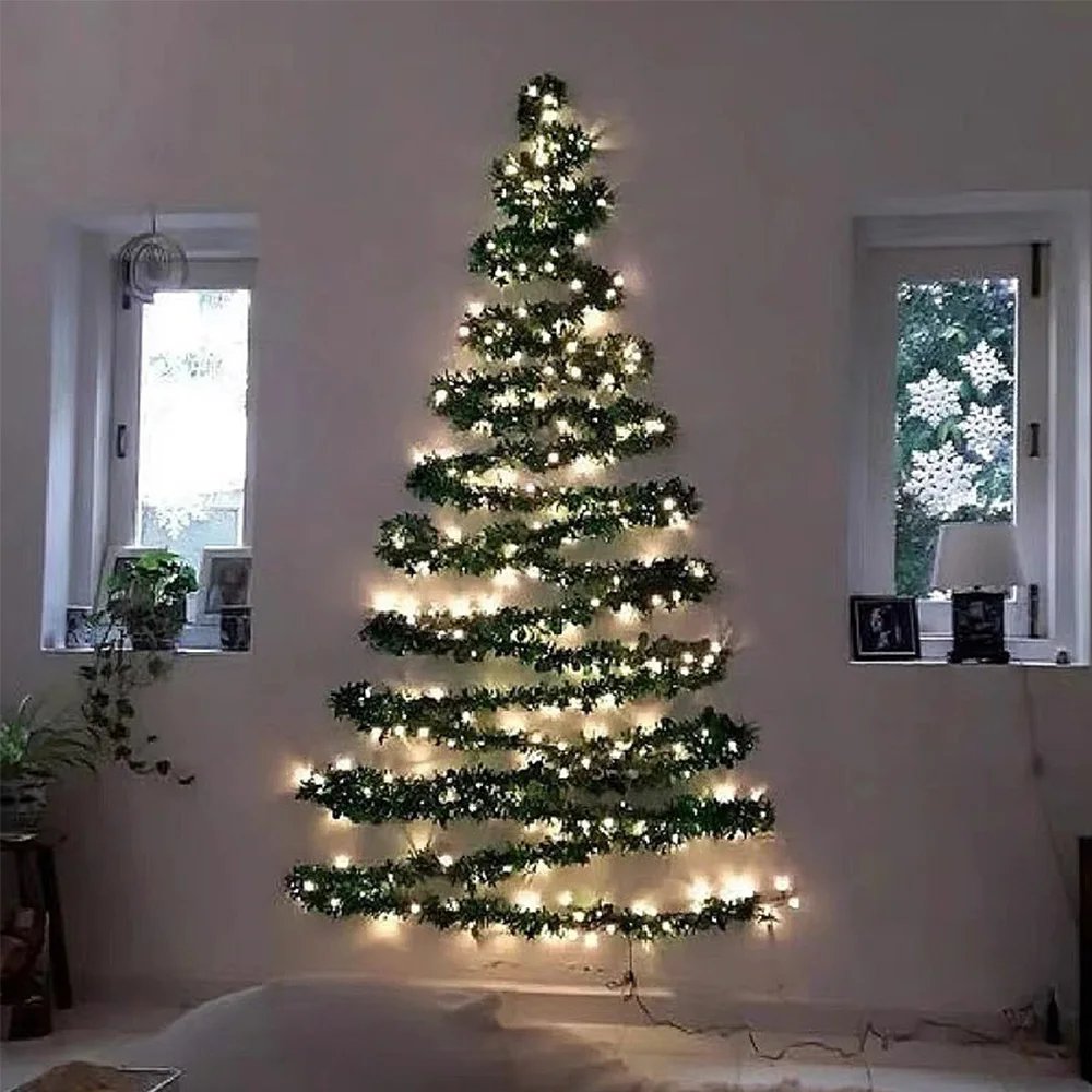 Christmas Vine With Lights Lamp DIY Wall Mounted Xmas Tree Ornaments Festive Atmosphere Decora Greenery Garland Artificial Vine Christmas Vine With Lights Lamp DIY Wall Mounted Xmas Tree Ornaments Festive Atmosphere Decora Greenery Garland Artificial Vine