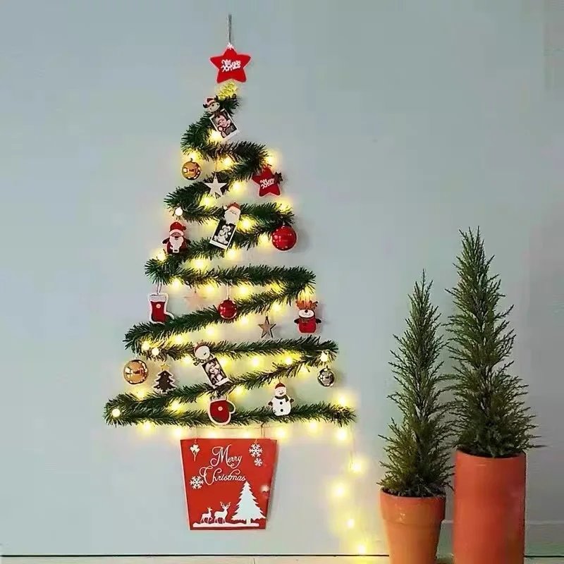 Christmas Vine With Lights Lamp DIY Wall Mounted Xmas Tree Ornaments Festive Atmosphere Decora Greenery Garland Artificial Vine Christmas Vine With Lights Lamp DIY Wall Mounted Xmas Tree Ornaments Festive Atmosphere Decora Greenery Garland Artificial Vine