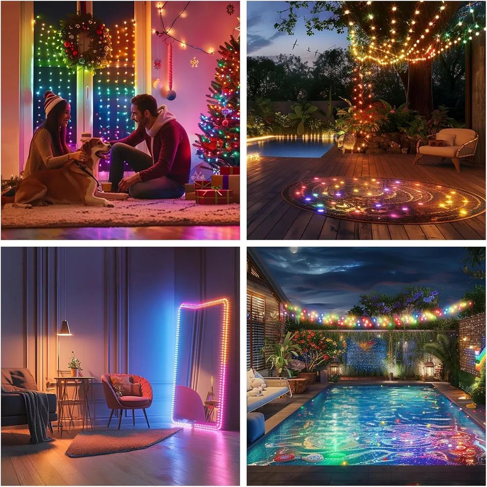 Smart Fairy RGB String Light USB 10M/33FT Waterproof String Light with App Control, Sync to Voice & Music Christmas Tree Decor Smart Fairy RGB String Light USB 10M/33FT Waterproof String Light with App Control, Sync to Voice & Music Christmas Tree Decor