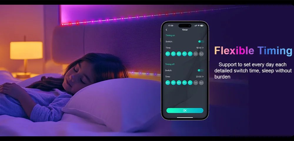 Smart Fairy RGB String Light USB 10M/33FT Waterproof String Light with App Control, Sync to Voice & Music Christmas Tree Decor Smart Fairy RGB String Light USB 10M/33FT Waterproof String Light with App Control, Sync to Voice & Music Christmas Tree Decor