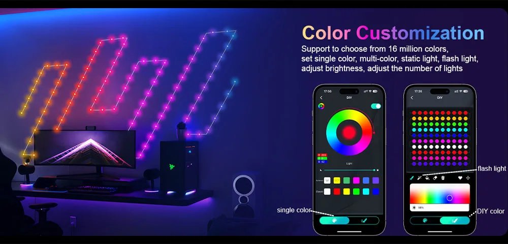 Smart Fairy RGB String Light USB 10M/33FT Waterproof String Light with App Control, Sync to Voice & Music Christmas Tree Decor Smart Fairy RGB String Light USB 10M/33FT Waterproof String Light with App Control, Sync to Voice & Music Christmas Tree Decor