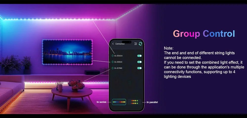 Smart Fairy RGB String Light USB 10M/33FT Waterproof String Light with App Control, Sync to Voice & Music Christmas Tree Decor Smart Fairy RGB String Light USB 10M/33FT Waterproof String Light with App Control, Sync to Voice & Music Christmas Tree Decor