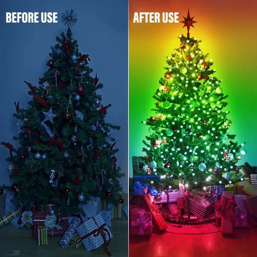 Smart Fairy RGB String Light USB 10M/33FT Waterproof String Light with App Control, Sync to Voice & Music Christmas Tree Decor Smart Fairy RGB String Light USB 10M/33FT Waterproof String Light with App Control, Sync to Voice & Music Christmas Tree Decor