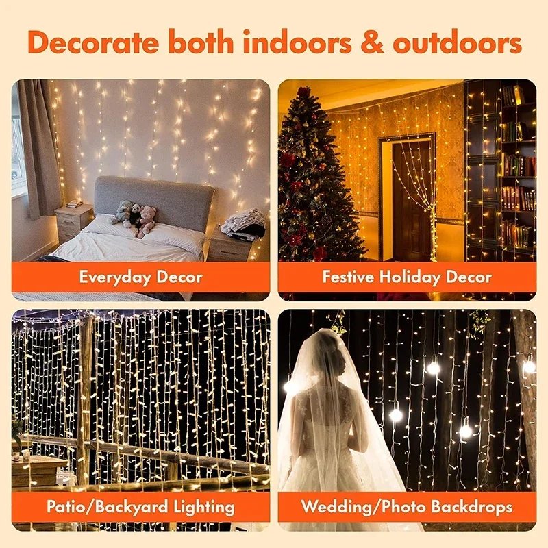 3M LED Curtain String Lights Fairy Decoration USB Holiday Garland Lamp 8 Mode For Home Garden Christmas Party New Year Wedding 3M LED Curtain String Lights Fairy Decoration USB Holiday Garland Lamp 8 Mode For Home Garden Christmas Party New Year Wedding