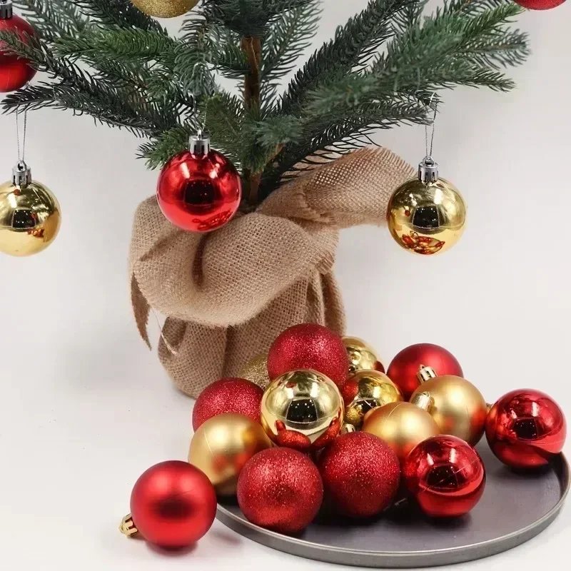 24Pcs 3/4/6CM Christmas Balls Big Ball Christmas Tree Pendant Ornaments for Party Decor 2025 New Year Navidad Gifts Accessory 24Pcs 3/4/6CM Christmas Balls Big Ball Christmas Tree Pendant Ornaments for Party Decor 2025 New Year Navidad Gifts Accessory