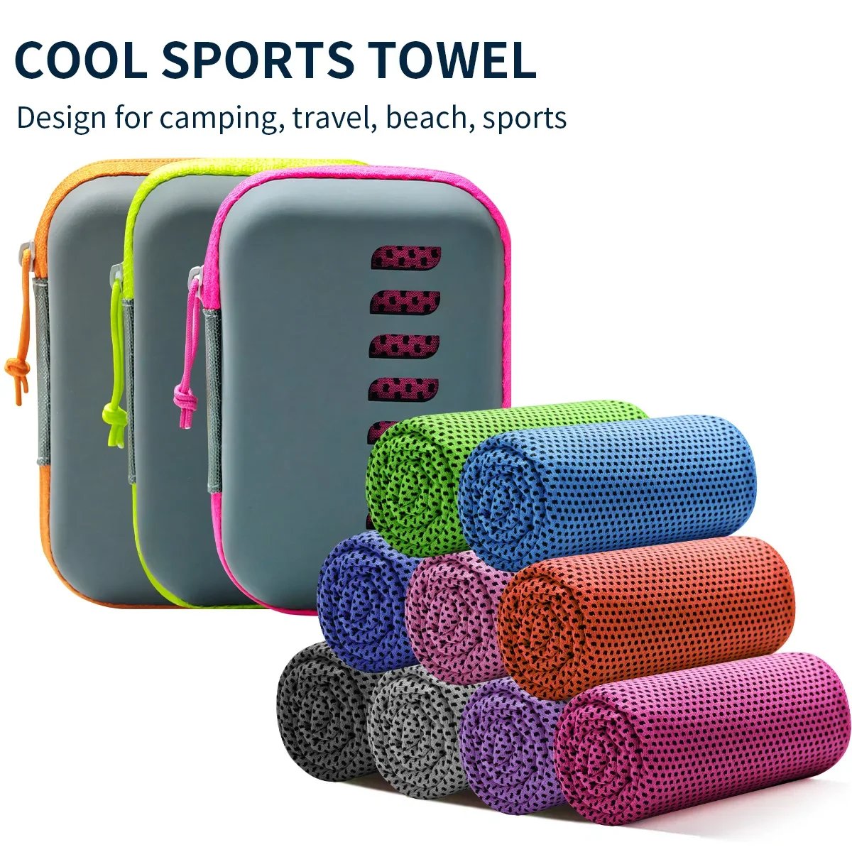 Camping Cooling Towels with EVA Case Compact & Portable Travel Ice Towel Quick Dry Towels for Sports Gym Hiking and Yoga1-50 PCS Camping Cooling Towels with EVA Case Compact & Portable Travel Ice Towel Quick Dry Towels for Sports Gym Hiking and Yoga1-50 PCS