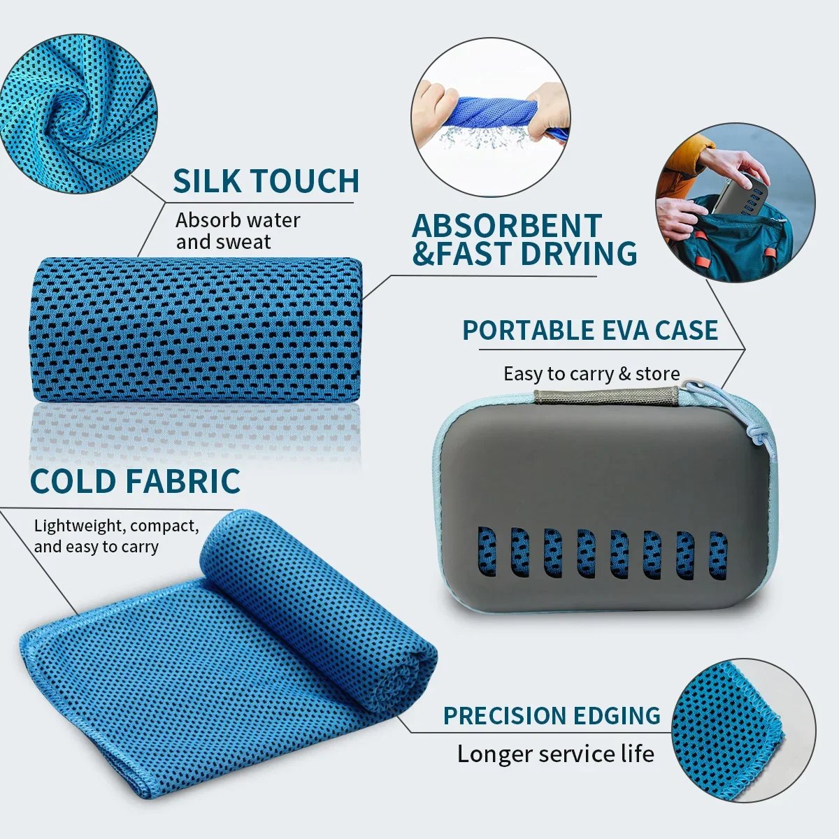 Camping Cooling Towels with EVA Case Compact & Portable Travel Ice Towel Quick Dry Towels for Sports Gym Hiking and Yoga1-50 PCS Camping Cooling Towels with EVA Case Compact & Portable Travel Ice Towel Quick Dry Towels for Sports Gym Hiking and Yoga1-50 PCS