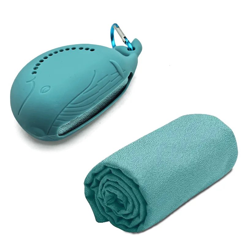 Silicone quick-dry towel portable storage case, cooling sports sweat towel, ultra-fine fiber breathable cool towel Silicone quick-dry towel portable storage case, cooling sports sweat towel, ultra-fine fiber breathable cool towel