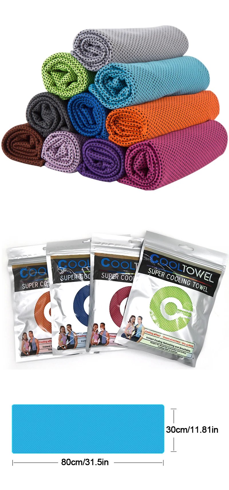 1/10pcs Cooling Towel Instant Relief Microfiber Cool Towels Chilling Neck Wrap Ice Cold Rags Sports Fitness Camping Hiking