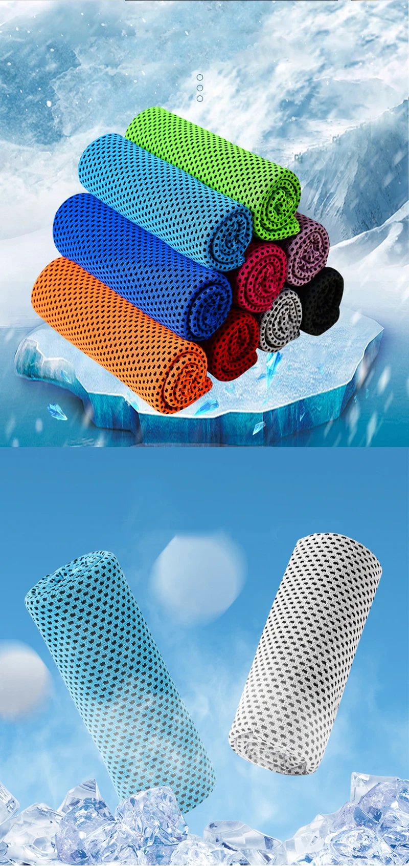 1/10pcs Cooling Towel Instant Relief Microfiber Cool Towels Chilling Neck Wrap Ice Cold Rags Sports Fitness Camping Hiking
